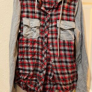 Empyre Red and Gray Checkered Hoodie